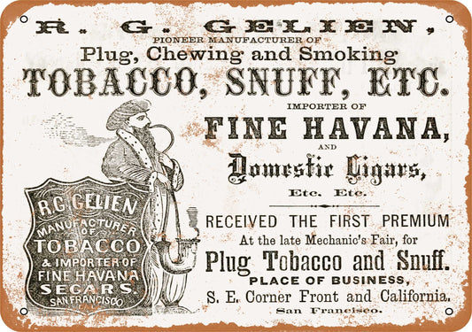 1864 Fine Havana Tobacco - 10x14 Metal Sign - Retro Rusty Look